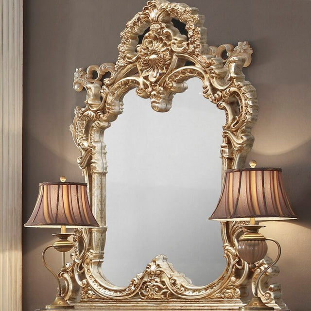 Crown Heritage Gold/Rust Highlights Mirror / HD-M998G - Ornate Home
