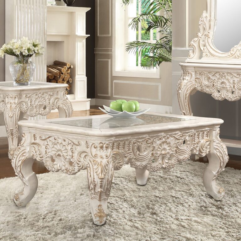Crown Heritage Ivory/Gold Highlights Coffee Table / HD-C998I - Ornate Home