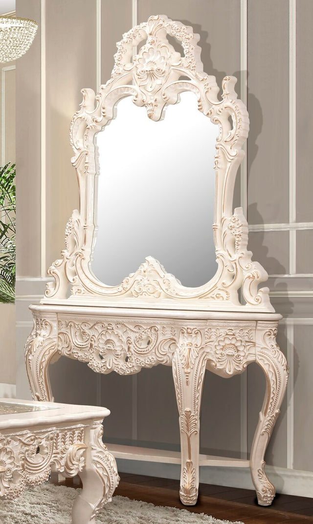 Crown Heritage Ivory/Gold Highlights Console Table / HD-CON998I - Ornate Home