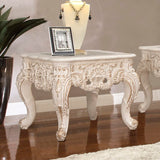 Crown Heritage Ivory/Gold Highlights End Table / HD-998 - Ornate Home