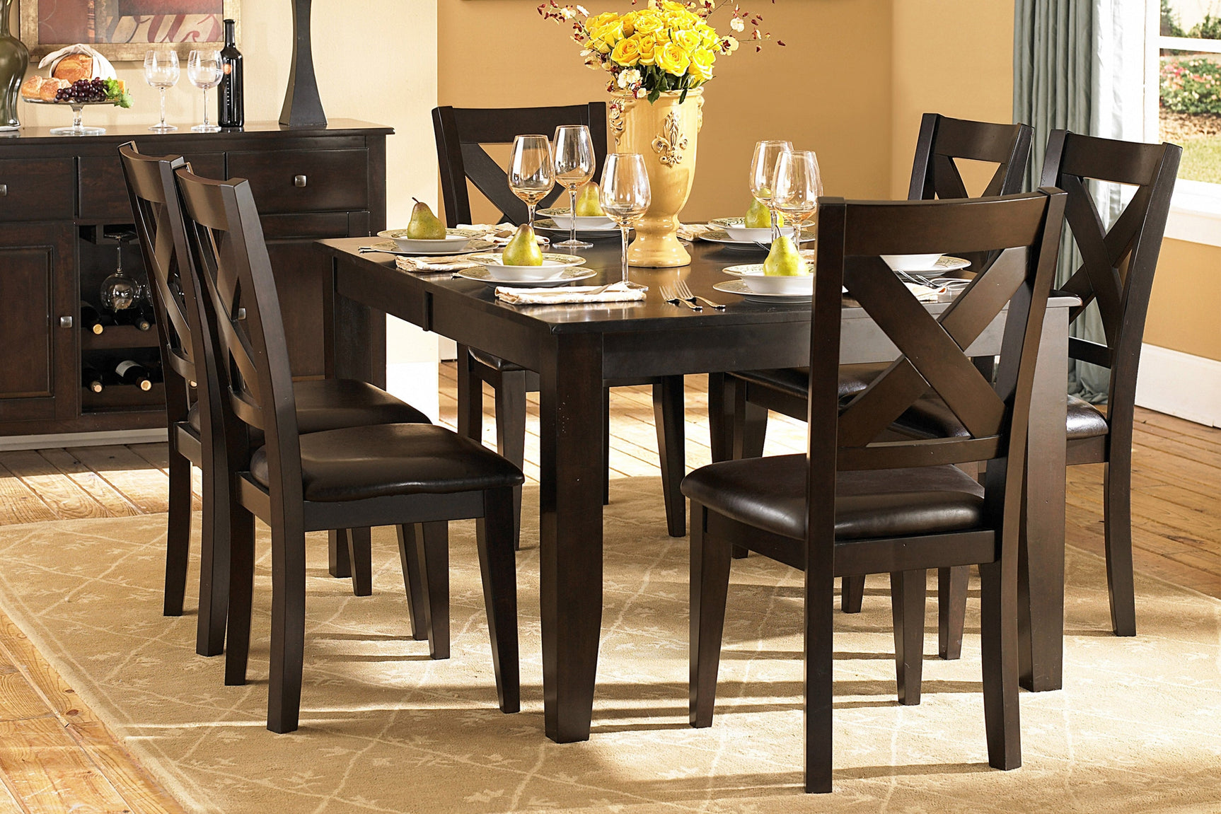 Crown Point Warm Merlot Dining Table - Ornate Home