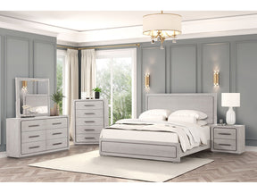 Crowthorne White Oak Queen 5 Piece Bedroom Set w/Chest - Ornate Home