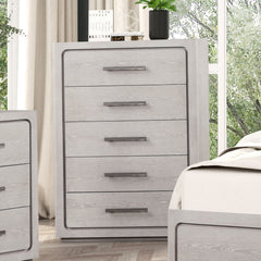 Crowthorne White Oak Queen 5 Piece Bedroom Set w/Chest - Ornate Home