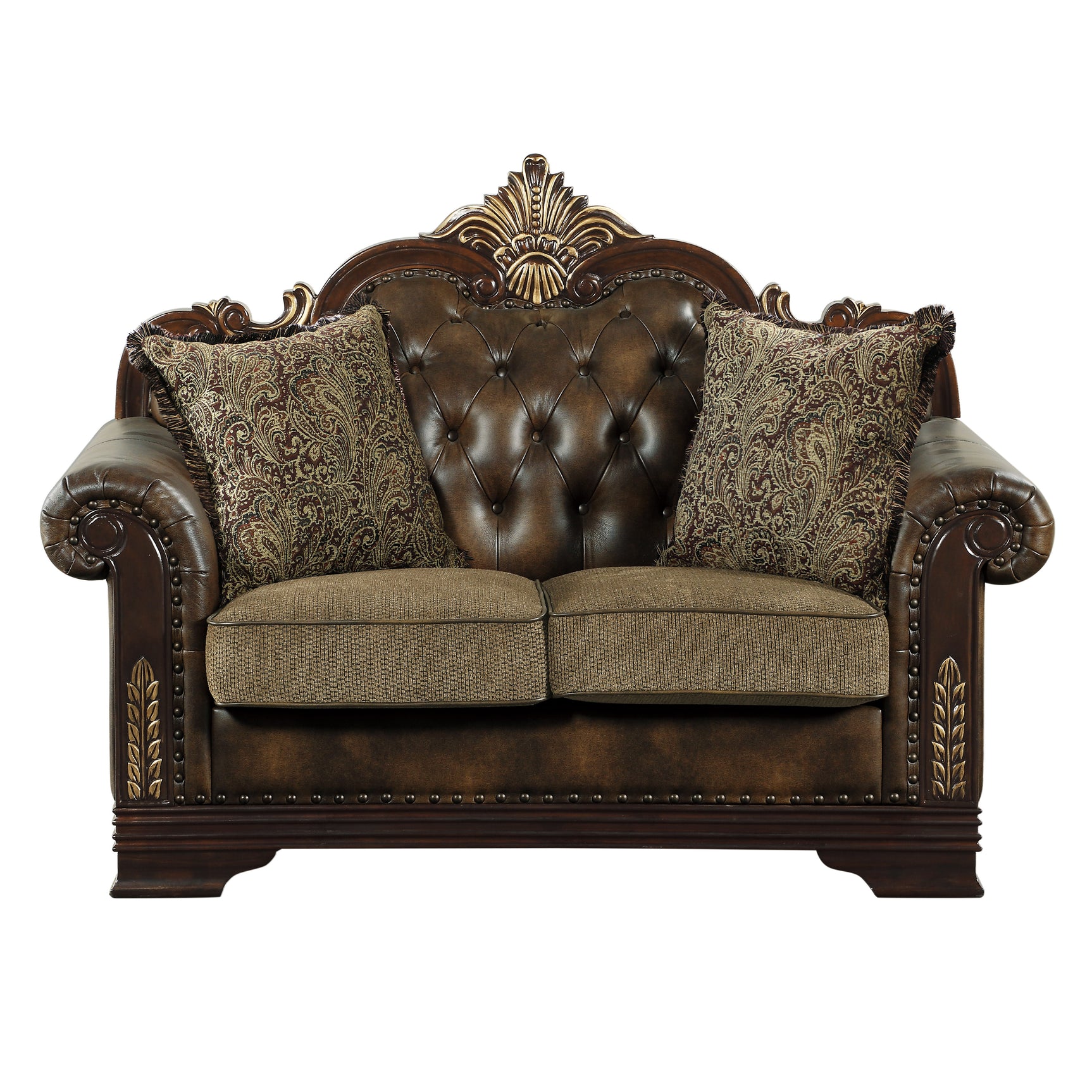 Croydon Dark Cherry Sofa & Loveseat - Ornate Home