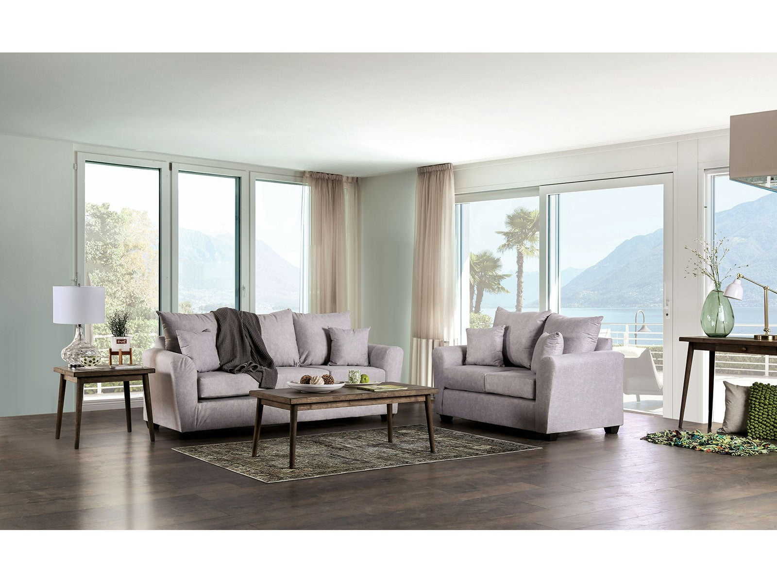 Croydon Light Gray Sofa & Loveseat - Ornate Home