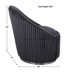 Crue Gray Fabric Swivel Chair - Ornate Home