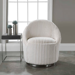 Crue White Swivel Chair - Ornate Home