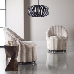 Crue White Swivel Chair - Ornate Home