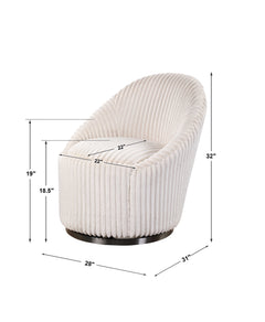 Crue White Swivel Chair - Ornate Home