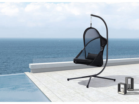 Crush Black Outdoor Swing Chair w/Stand - Ornate Home