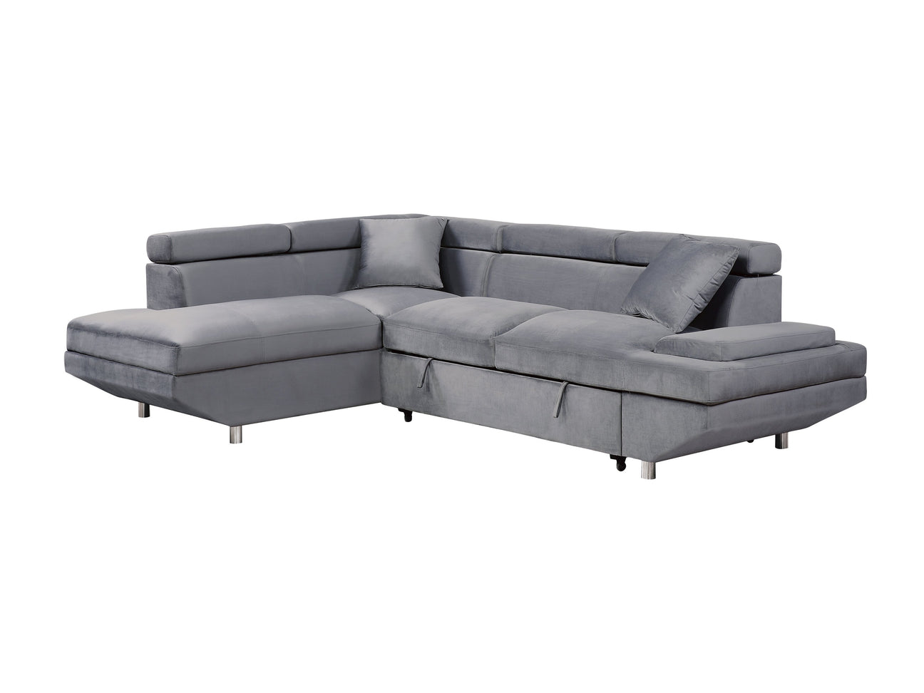Cruz Gray 2-Piece Sectional with Left Chaise - Ornate Home