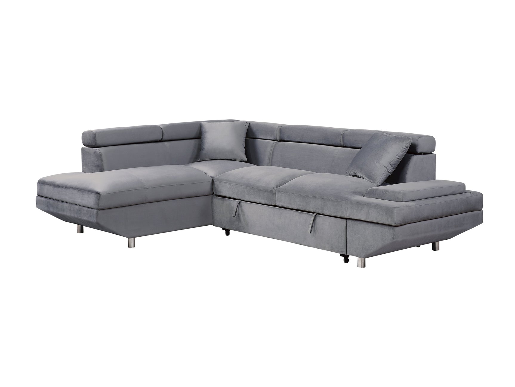 Cruz Gray 2-Piece Sectional with Left Chaise - Ornate Home
