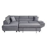 Cruz Gray 2-Piece Sectional with Left Chaise - Ornate Home