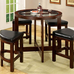 Crystal Cove Dark Walnut 5 Pc. Counter Height Table Set - Ornate Home