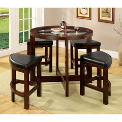 Crystal Cove Dark Walnut 5 Pc. Counter Height Table Set - Ornate Home