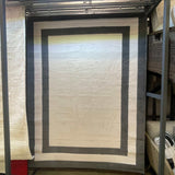 Crystal Cream/Gray Modern Bordered Indoor Non Slip Area Rugs - Ornate Home