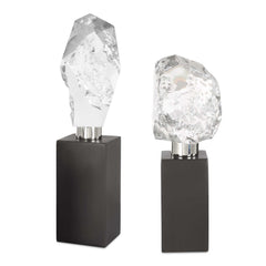 Crystal Peak Blue/Silver Sculptures (Set of 2) - Ornate Home