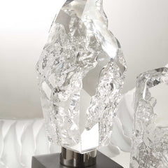 Crystal Peak Blue/Silver Sculptures (Set of 2) - Ornate Home