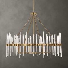 Crystal Stick Brass 8 Light Chandelier - Ornate Home