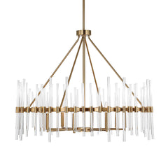 Crystal Stick Brass 8 Light Chandelier - Ornate Home