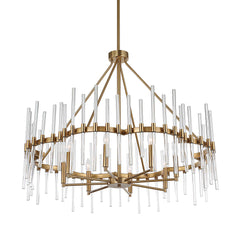Crystal Stick Brass 8 Light Chandelier - Ornate Home