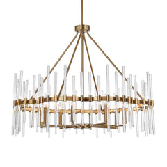 Crystal Stick Brass 8 Light Chandelier - Ornate Home