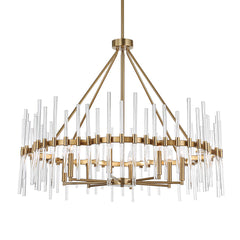 Crystal Stick Brass 8 Light Chandelier - Ornate Home