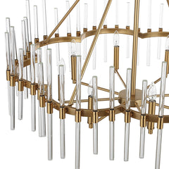 Crystal Stick Brass 8 Light Chandelier - Ornate Home