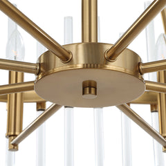 Crystal Stick Brass 8 Light Chandelier - Ornate Home