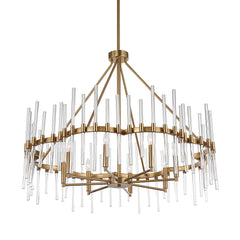 Crystal Stick Brass 8 Light Chandelier - Ornate Home