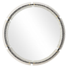 Crystalline Black Round Mirror - Ornate Home