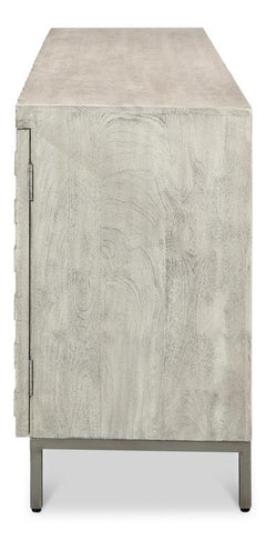 Cubist Grey Four Door Sideboard - Ornate Home
