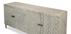 Cubist Grey Four Door Sideboard - Ornate Home