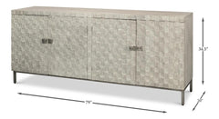 Cubist Grey Four Door Sideboard - Ornate Home