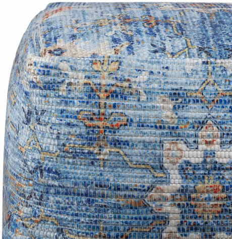 Cuddington Sky Blue Woven Pouf - Ornate Home