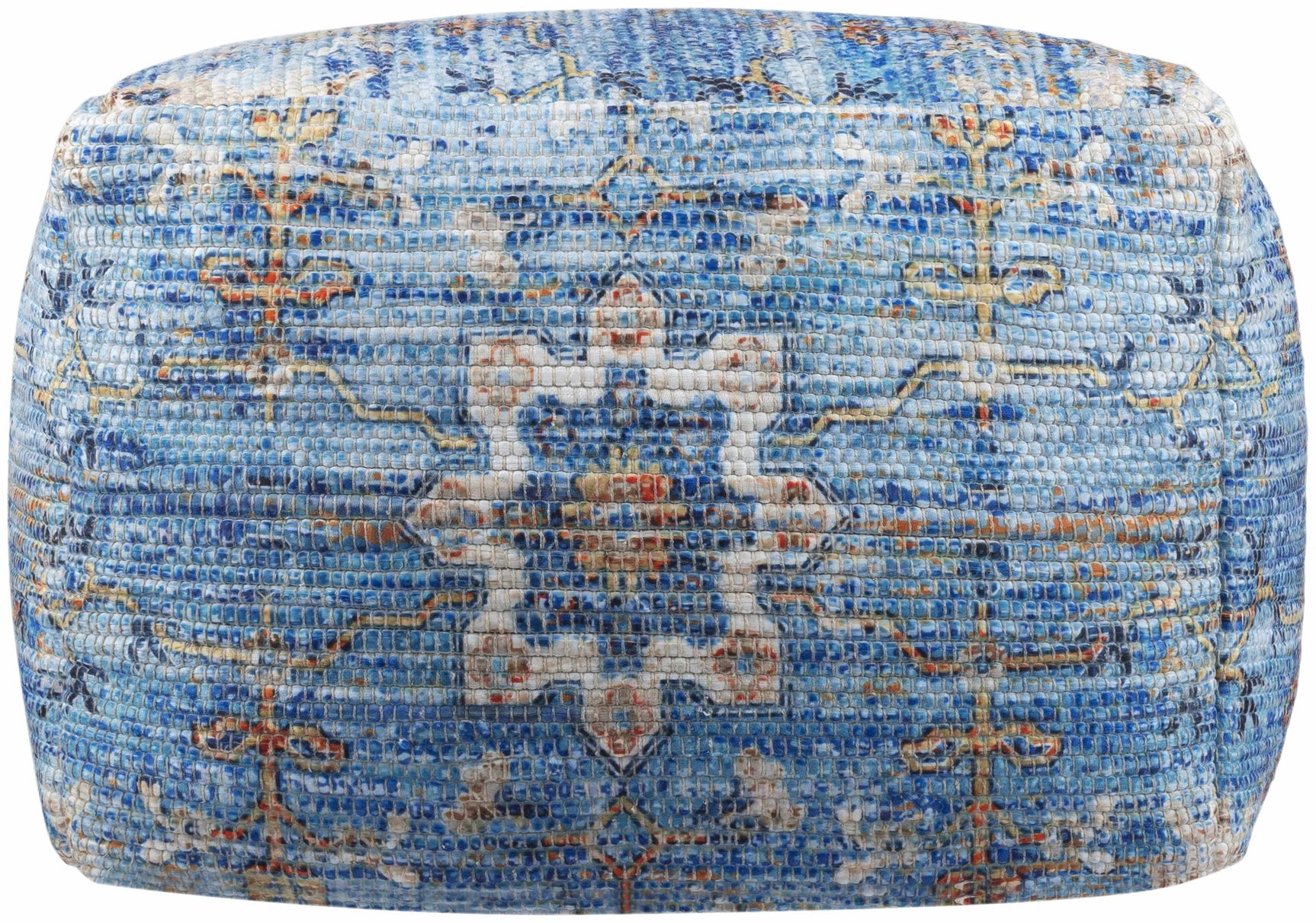 Cuddington Sky Blue Woven Pouf - Ornate Home