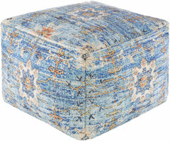 Cuddington Sky Blue Woven Pouf - Ornate Home