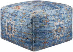 Cuddington Sky Blue Woven Pouf - Ornate Home