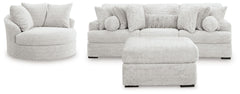 Cuddle Plush Arctic 3-Piece Sectional, Chair and Ottoman - Ornate Home
