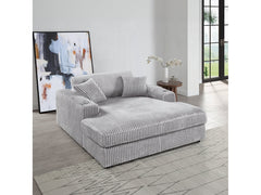 Cuddler Beige Mega Chaise Lounge w/ Dual Cupholders - Ornate Home