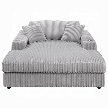 Cuddler Beige Mega Chaise Lounge w/ Dual Cupholders - Ornate Home
