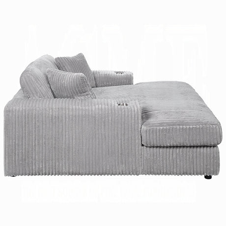Cuddler Beige Mega Chaise Lounge w/ Dual Cupholders - Ornate Home