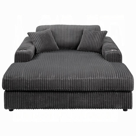Cuddler Gray Mega Chaise Lounge w/ Dual Cupholders - Ornate Home
