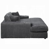 Cuddler Gray Mega Chaise Lounge w/ Dual Cupholders - Ornate Home