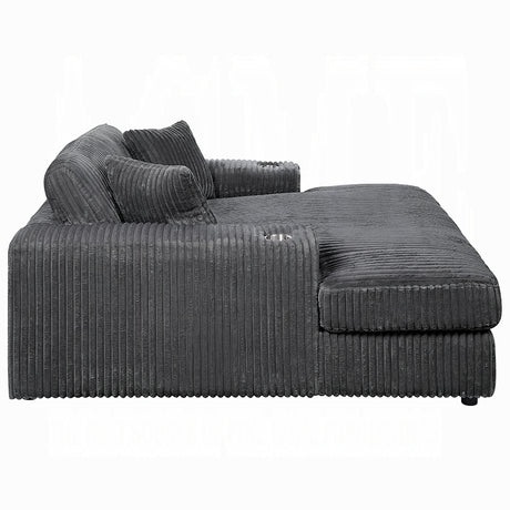 Cuddler Gray Mega Chaise Lounge w/ Dual Cupholders - Ornate Home