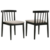 Cullen Black/Wheat Dining Side Chair Upholstered Seat (Set of 2) - Ornate Home