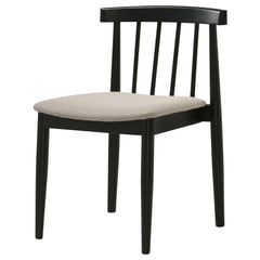 Cullen Black/Wheat Dining Side Chair Upholstered Seat (Set of 2) - Ornate Home