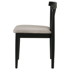 Cullen Black/Wheat Dining Side Chair Upholstered Seat (Set of 2) - Ornate Home