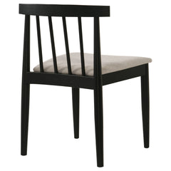Cullen Black/Wheat Dining Side Chair Upholstered Seat (Set of 2) - Ornate Home