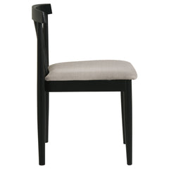 Cullen Black/Wheat Dining Side Chair Upholstered Seat (Set of 2) - Ornate Home